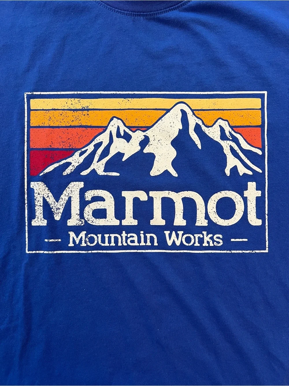 Marmot Mountain Work Blue Graphic Cotton T Shirt Size L - Picture 3 of 6